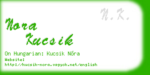 nora kucsik business card